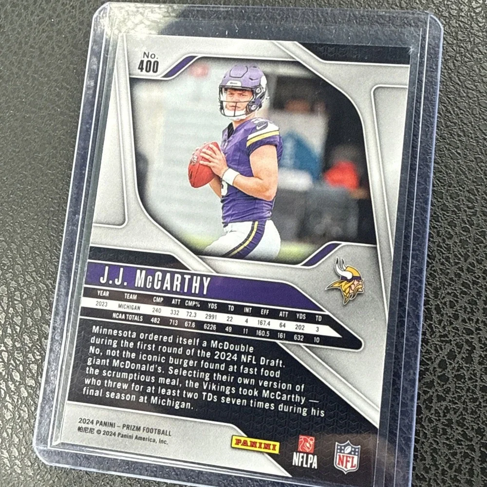 2024 Panini Prizm - Rookies J.J. McCarthy #400 (RC)‎ Minnesota Vikings